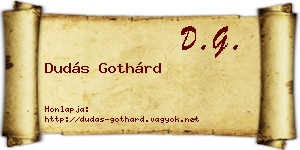 Dudás Gothárd névjegykártya